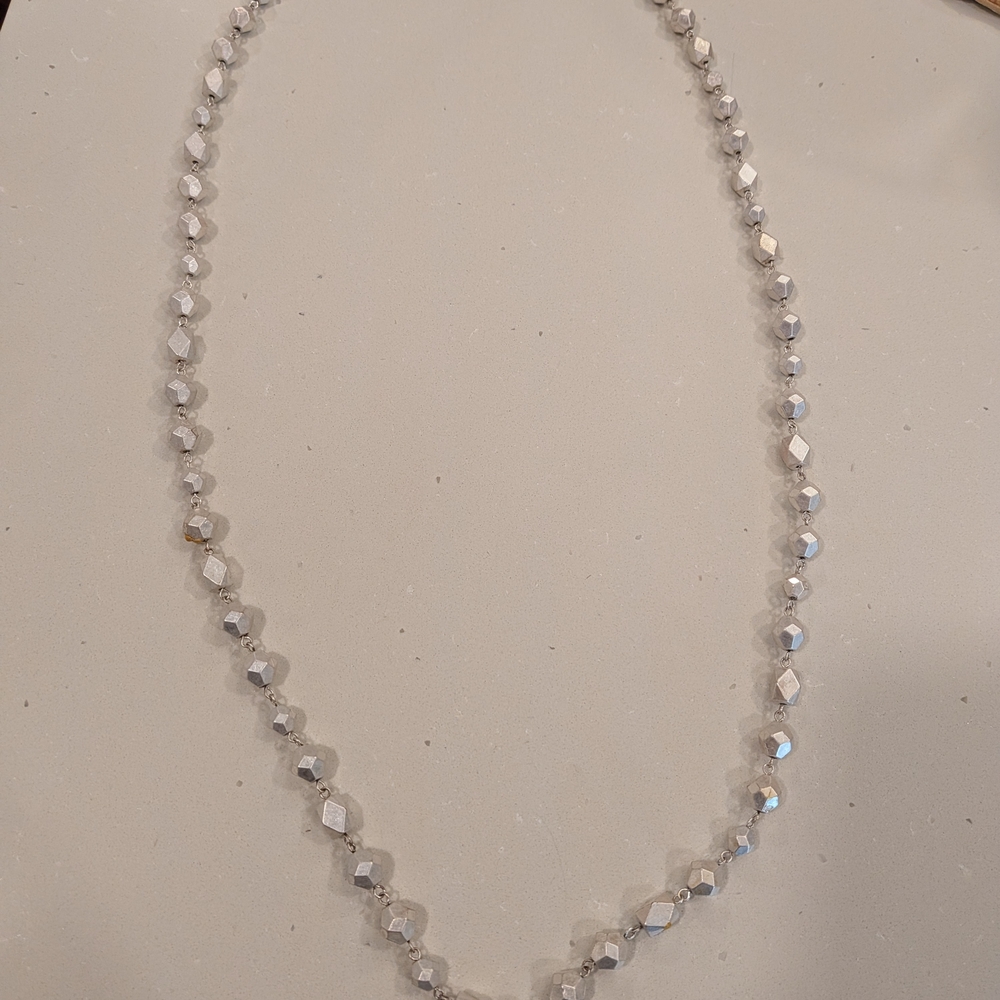 Elegant Silver Beaded Necklace